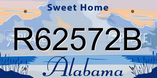 R62572B Alabama License Plate