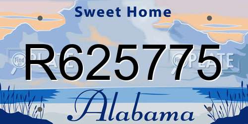 R625775 Alabama License Plate