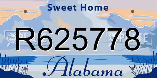 R625778 Alabama License Plate