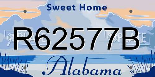 R62577B Alabama License Plate