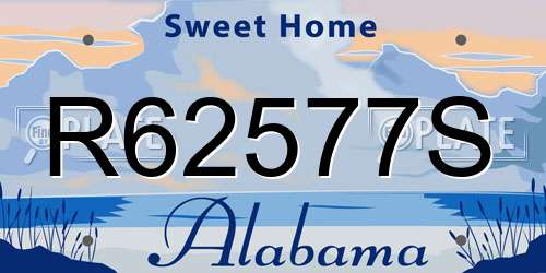 R62577S Alabama License Plate