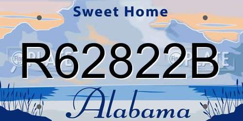 R62822B Alabama License Plate