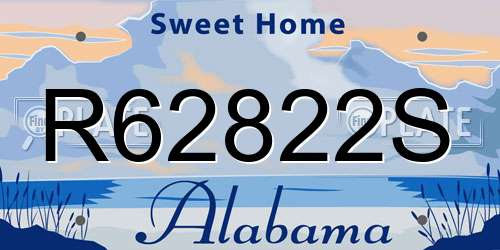 R62822S Alabama License Plate
