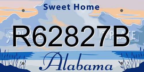 R62827B Alabama License Plate