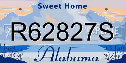 R62827S Alabama License Plate