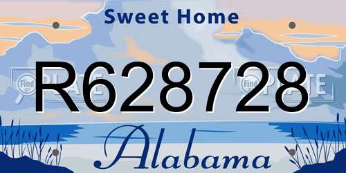 R628728 Alabama License Plate