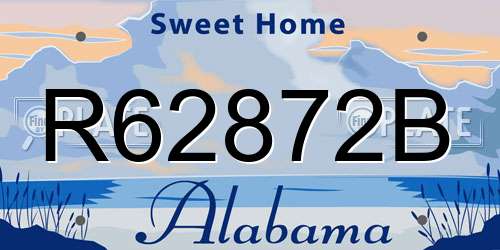 R62872B Alabama License Plate