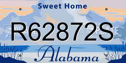 R62872S Alabama License Plate