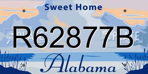 R62877B Alabama License Plate