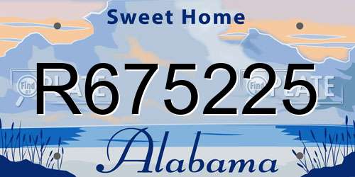 R675225 Alabama License Plate