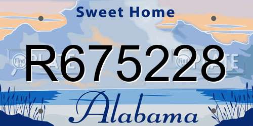 R675228 Alabama License Plate