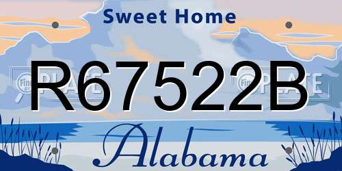 R67522B Alabama License Plate