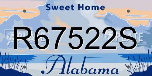 R67522S Alabama License Plate
