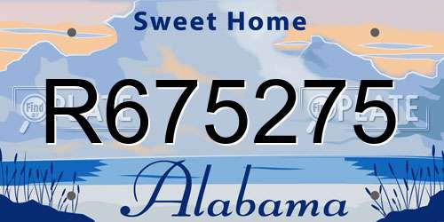 R675275 Alabama License Plate