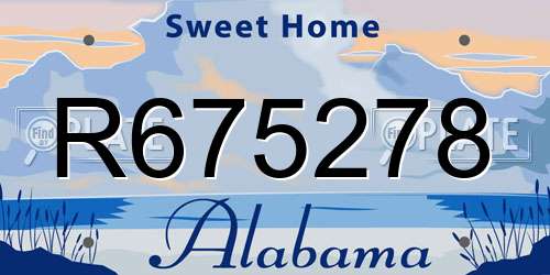 R675278 Alabama License Plate