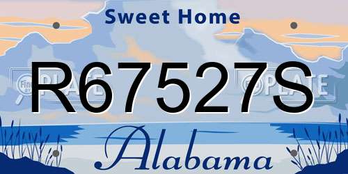 R67527S Alabama License Plate