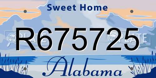 R675725 Alabama License Plate