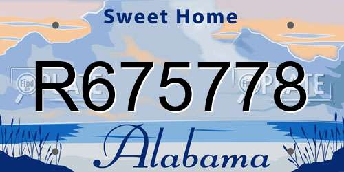 R675778 Alabama License Plate