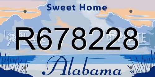 R678228 Alabama License Plate
