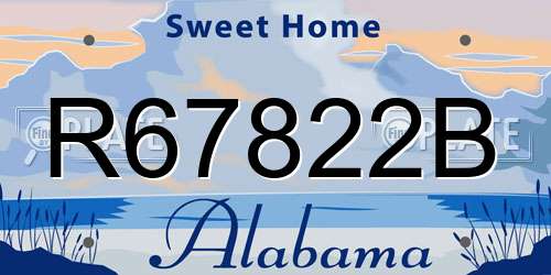R67822B Alabama License Plate