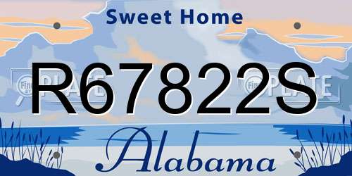 R67822S Alabama License Plate
