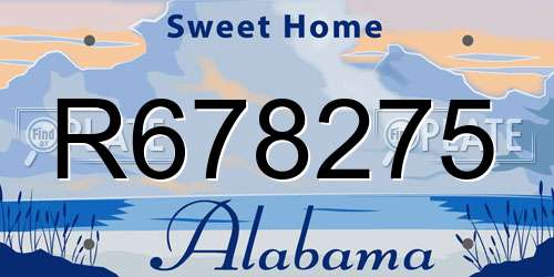 R678275 Alabama License Plate
