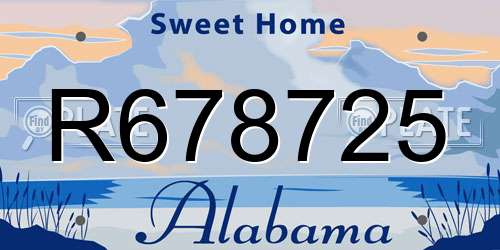 R678725 Alabama License Plate