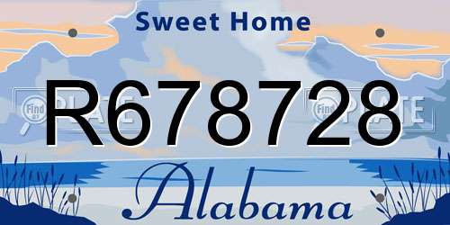 R678728 Alabama License Plate