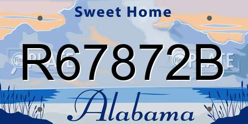 R67872B Alabama License Plate