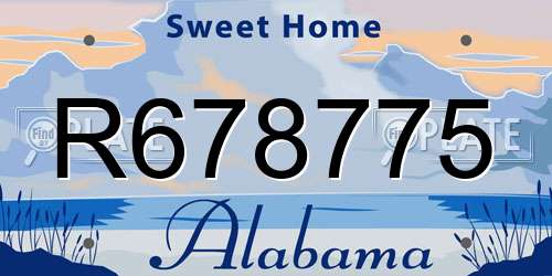 R678775 Alabama License Plate