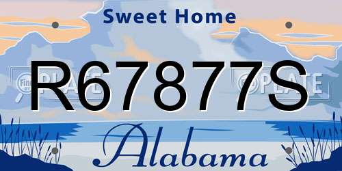 R67877S Alabama License Plate