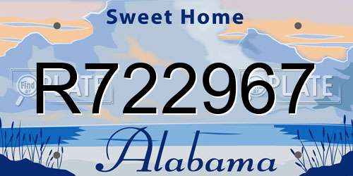 R722967 Alabama License Plate