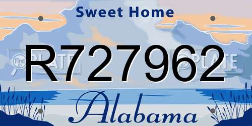 R727962 Alabama License Plate