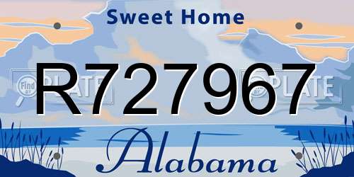 R727967 Alabama License Plate