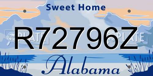 R72796Z Alabama License Plate