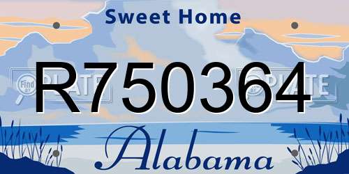 R750364 Alabama License Plate