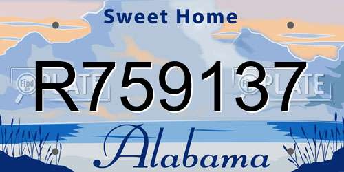 R759137 Alabama License Plate