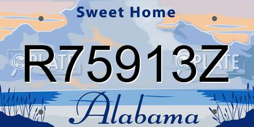 R75913Z Alabama License Plate