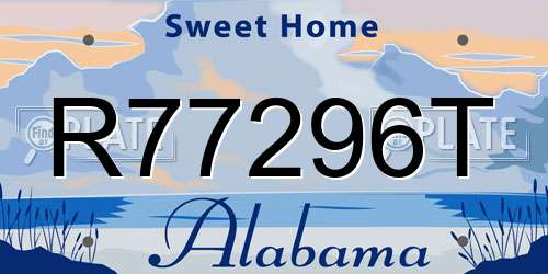 R77296T Alabama License Plate