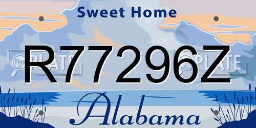 R77296Z Alabama License Plate