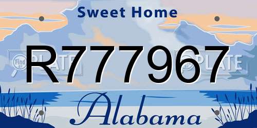 R777967 Alabama License Plate