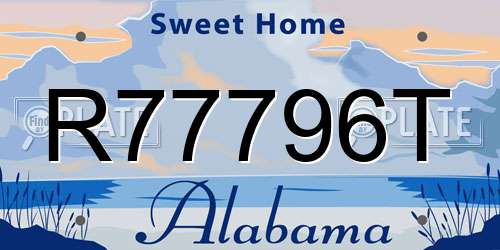 R77796T Alabama License Plate