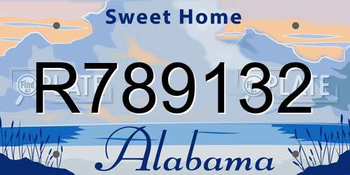 R789132 Alabama License Plate