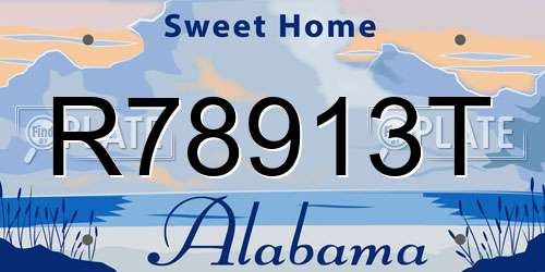 R78913T Alabama License Plate