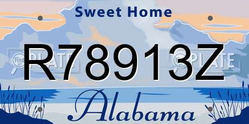 R78913Z Alabama License Plate