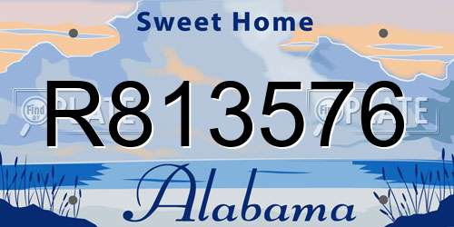 R813576 Alabama License Plate