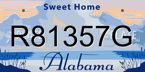 R81357G Alabama License Plate