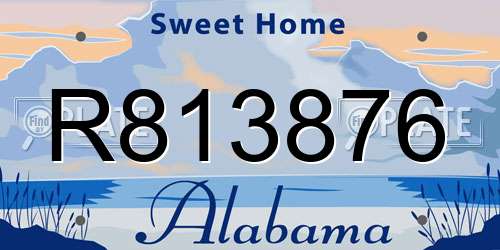 R813876 Alabama License Plate