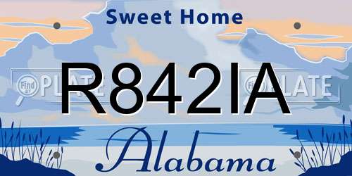R842IA Alabama License Plate