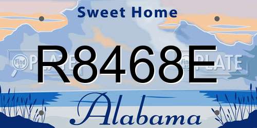 R8468E Alabama License Plate